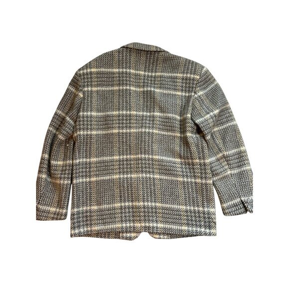 Daniel Hechter Mens Sport Coat Blazer Vintage Plaid Neutral Wool Heavy Alpaka O/ - Picture 9 of 11